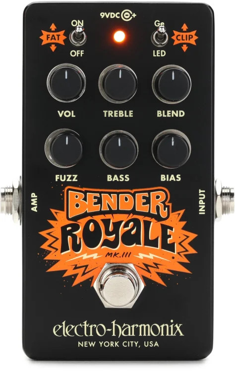 Electro-Harmonix Bender Royale Germanium Fuzz Pedal - Black
