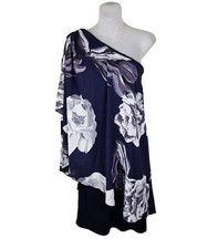 Alice + Olivia Silk One Shoulder Floral Dress ~ Size XS~Flowy Party Drape Fairy