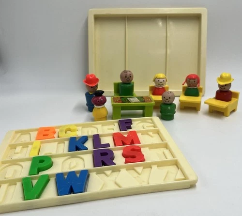VTG Fisher Price Little People School House Furniture AlphabetRoosevelt Franklin