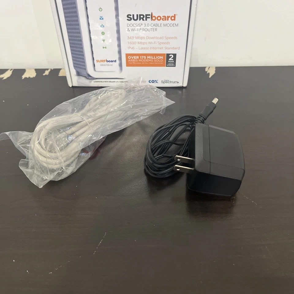 Arris Surfboard SBG6700-AC DOCSIS 3.0 Cable Modem Wi-Fi Router AC1600 Dual Band - Image 2 of 4