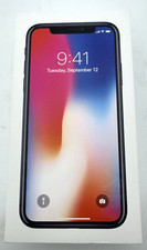 APPLE IPHONE X SPACE GRAY 64GB EMPTY BOX ONLY NO PHONE WITH APPLE STICKERS