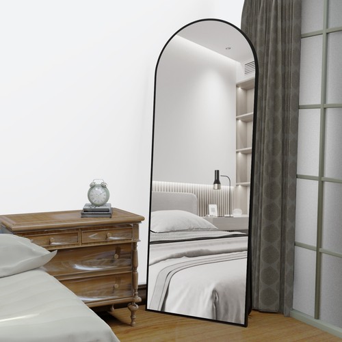 CASSILANDO Arched Full Length Mirror 162*53cm Floor Mirror Metal Frame - Picture 42 of 45