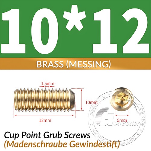 Madenschraube Gewindestift Messing M2 M3 M4 M5 M6 M8 M10 M12 2mm-40mm DIN 913 - Bild 68 von 82