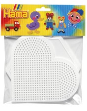 Hama Bügelperlen Stiftplatten Midi HERZ/SECHSECK je 1 Steckplatte weiß Vorlage