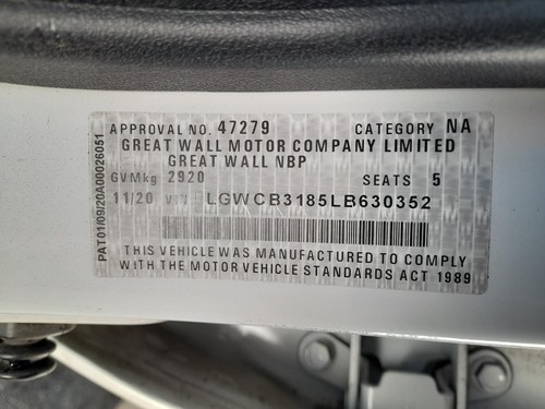 GREAT WALL STEED NBP 07/2016-12/2021 RIGHT TAILLIGHT IN BODY - Picture 3 of 12