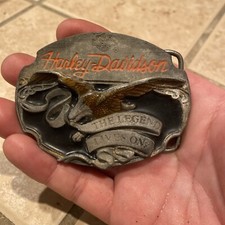 Harley Davidson Belt Buckle Eagle 1990s vintage Siskiyou Harmony Design Official