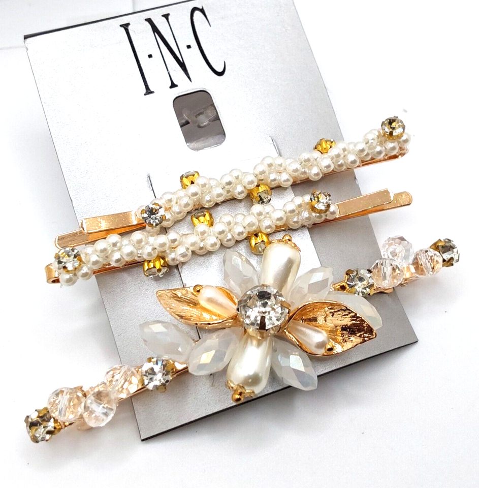 INC International Concept Trio Crystal/faux Pearl Hair Pin eBay