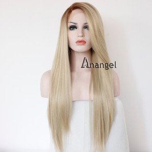 Long platinum blonde wig