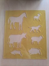 NEU Malschablone Kinder Schablone Tiere Pferd Hund Schaf 