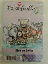 LDRS Creative - Polkadoodles Collection Cling Mounted Rubber Stamps Sink or Swim