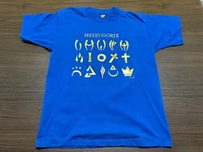 VTG 1980's Medjugorje Screen Stars Blue T-Shirt - Bosnia & Herzegovina - Large