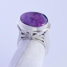 Natural Purple Sugilite Ring 925 Sterling Silver Jewelry Gift Men Anniversary 9'