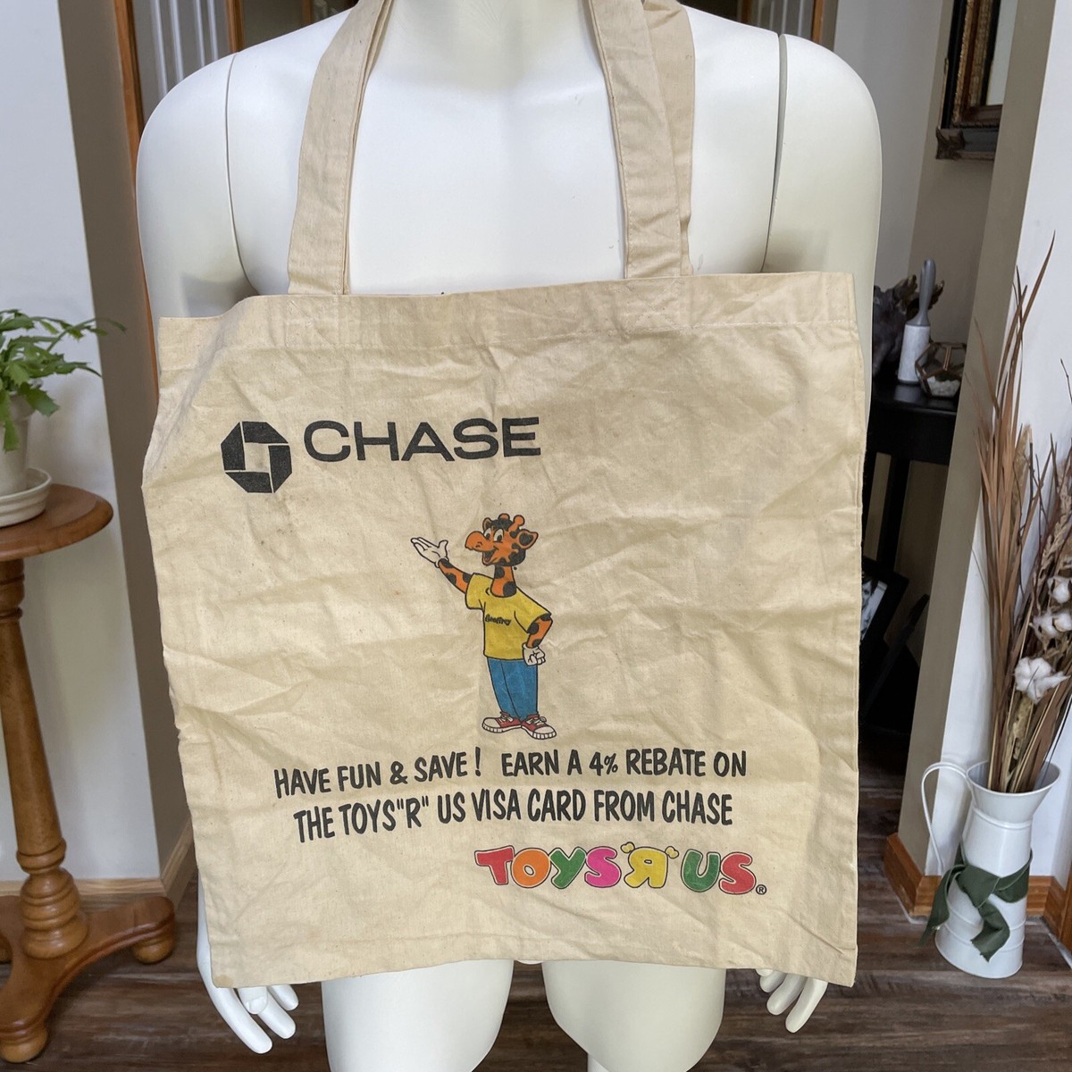 Chase Bank Toys-R-Us Cloth Shopping Bag Vintage Geoffery