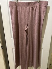 Denim  Co. Comfort Zone Plush Knit Wide Leg Pull On Pant-Rose-XL-NEW-A547111