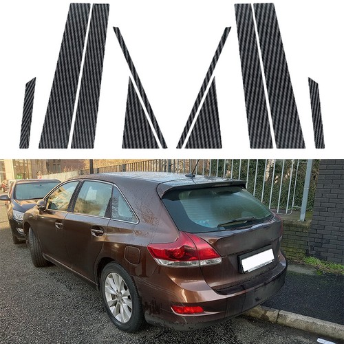 Per Toyota Venza 2009-2015 Finestrini Pali Colonna Porta Adesivo Tipo Fibra di Carbonio - Foto 4 di 9