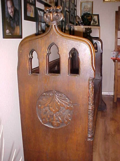 antique church bench late 1800s Neavo - Image 3 of 4