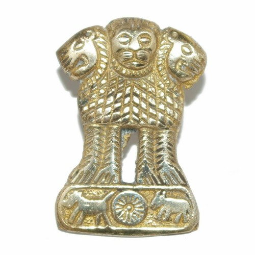 Insigne emblème armée lion indienne laiton double étincelle Royal Enfield Electra - Photo 1/10