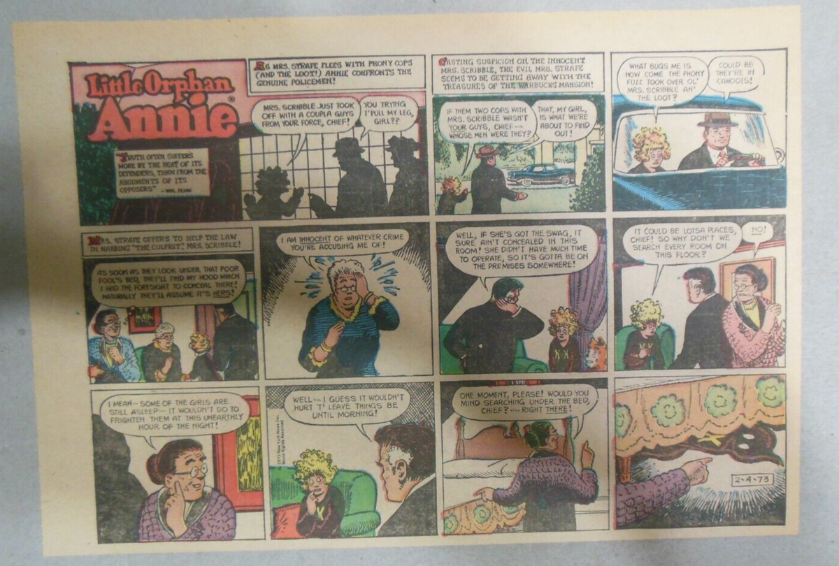 35) Little Orphan Annie Sunday by David Lettick from 1973 Size