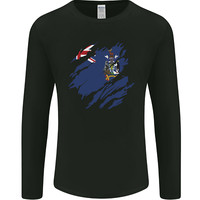 Torn Flag South Georgia and Sandwich Islands Mens Long Sleeve T-Shirt
