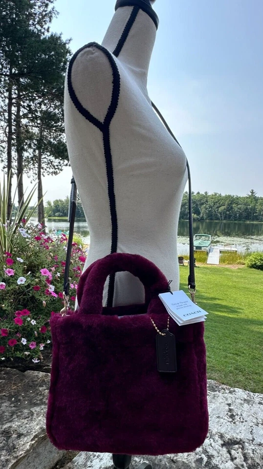 NUEVO CON ETIQUETAS COACH Bolso de Mano Fucsia Firma Piel de Oveja CM177 + Bolsa para el Polvo Foto 2 de 4