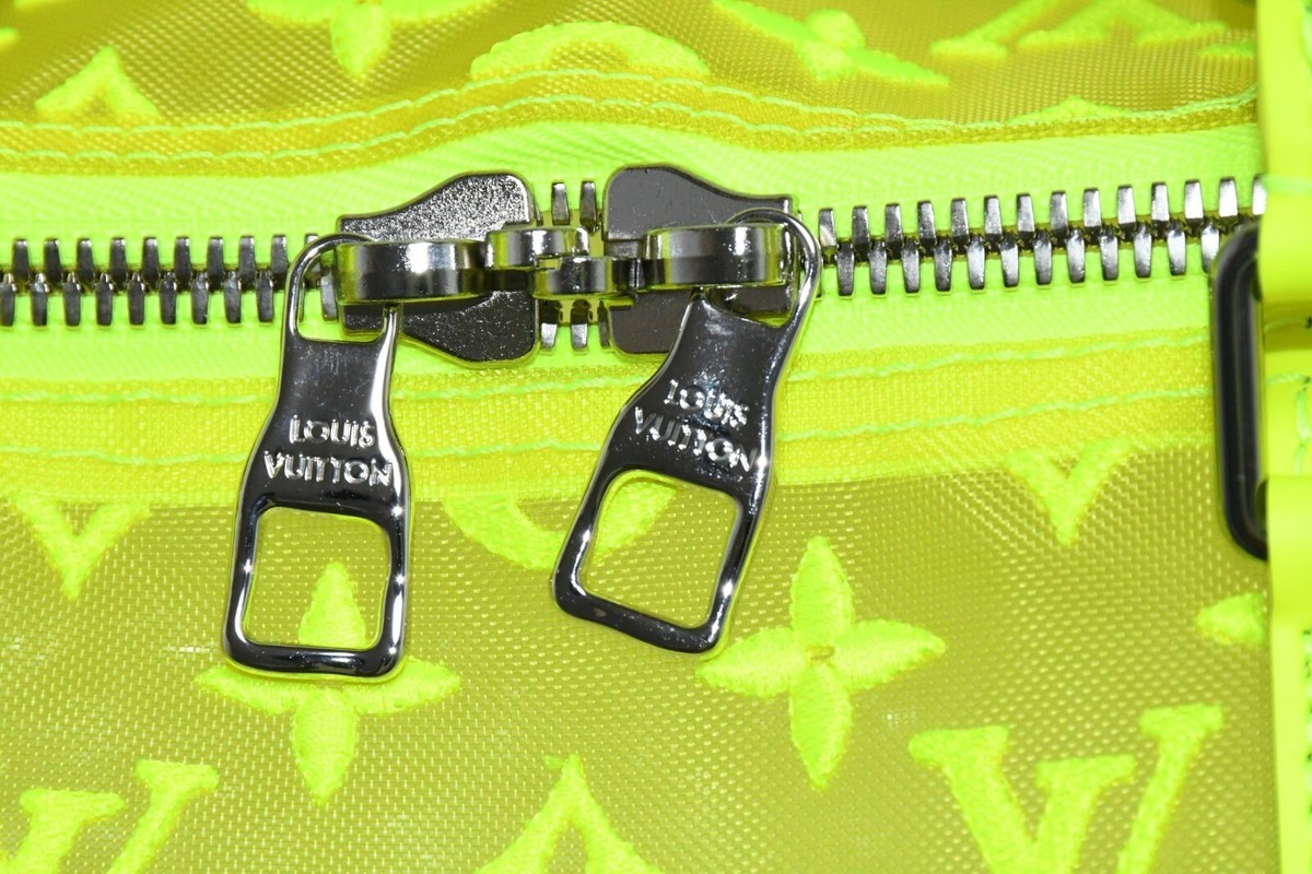 Louis Vuitton Keepall 50 Virgil Abloh Yellow mesh Boston Bag