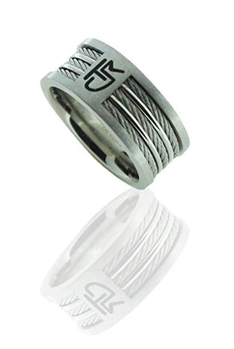 Anillo de acero inoxidable J121 tallas 9,5 triple cable mormón un momento en el tiempo LDS C - Imagen 2 de 5