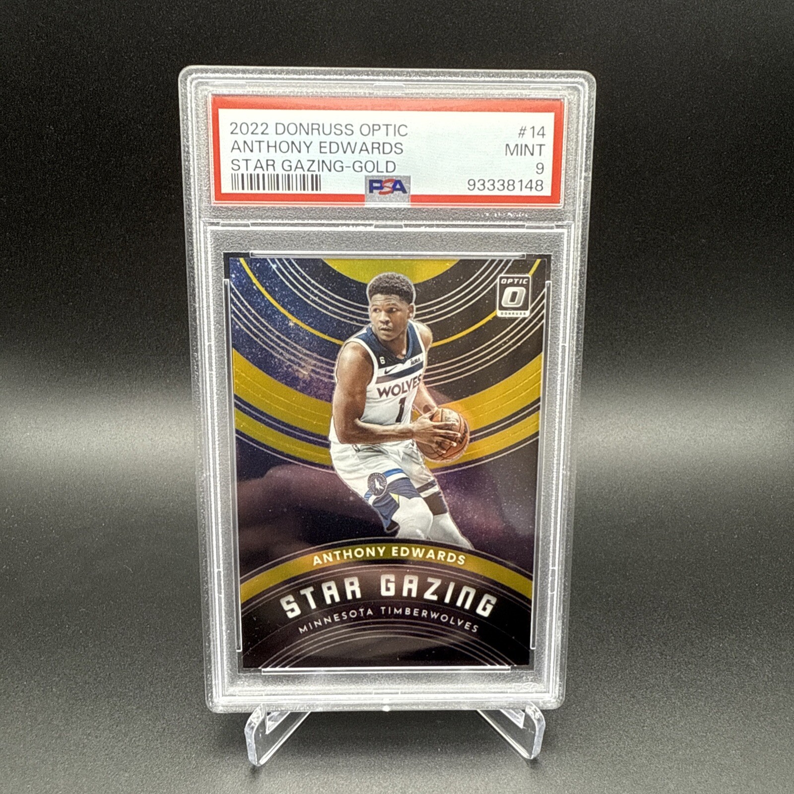 2022-23 Donruss Optic Anthony Edwards Star Gazing Gold /10 #14 Timberwolves