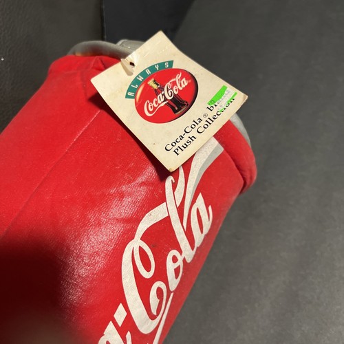 10" Plush Coke Can With White Coca Cola Bear New Old Stock - Picture 4 of 8
