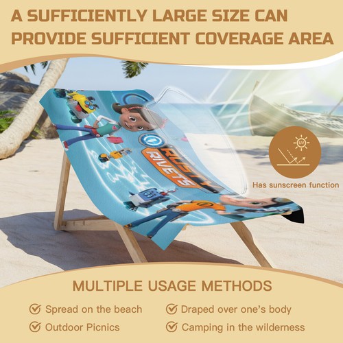 Rusty Rivets Beach Towel Quick Drying Microfiber 30"x60" Birthday Gift - Picture 4 of 8
