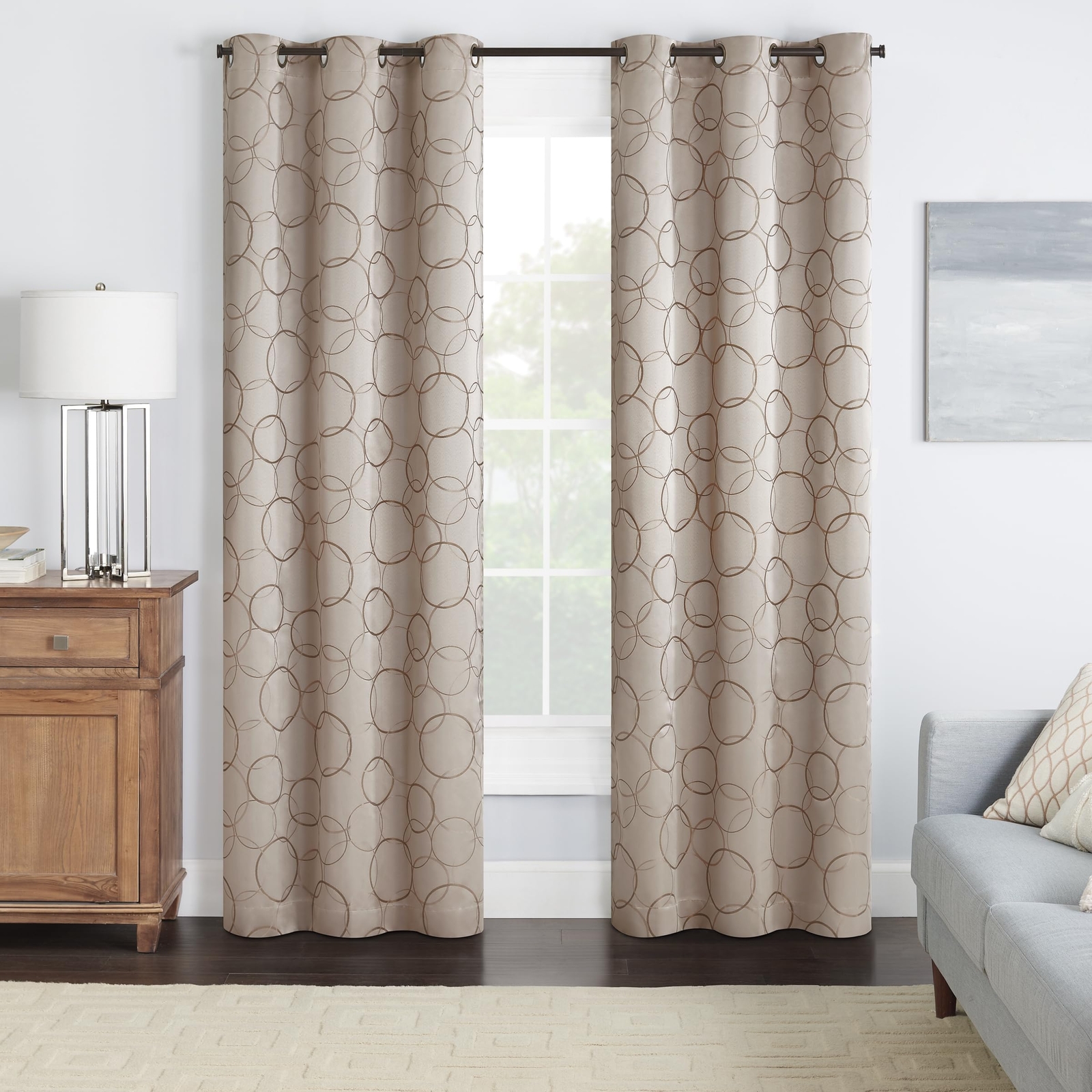 ECIPSE Meridian Modern Blackout Thermal Grommet Window Curtain for Bedroom or