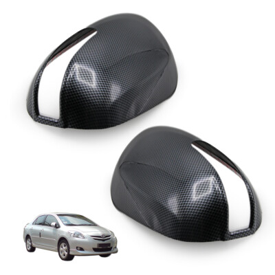 Carbon Black Wing Side Mirror Cover For Toyota Vios Coroilla Altis Camry 03 11