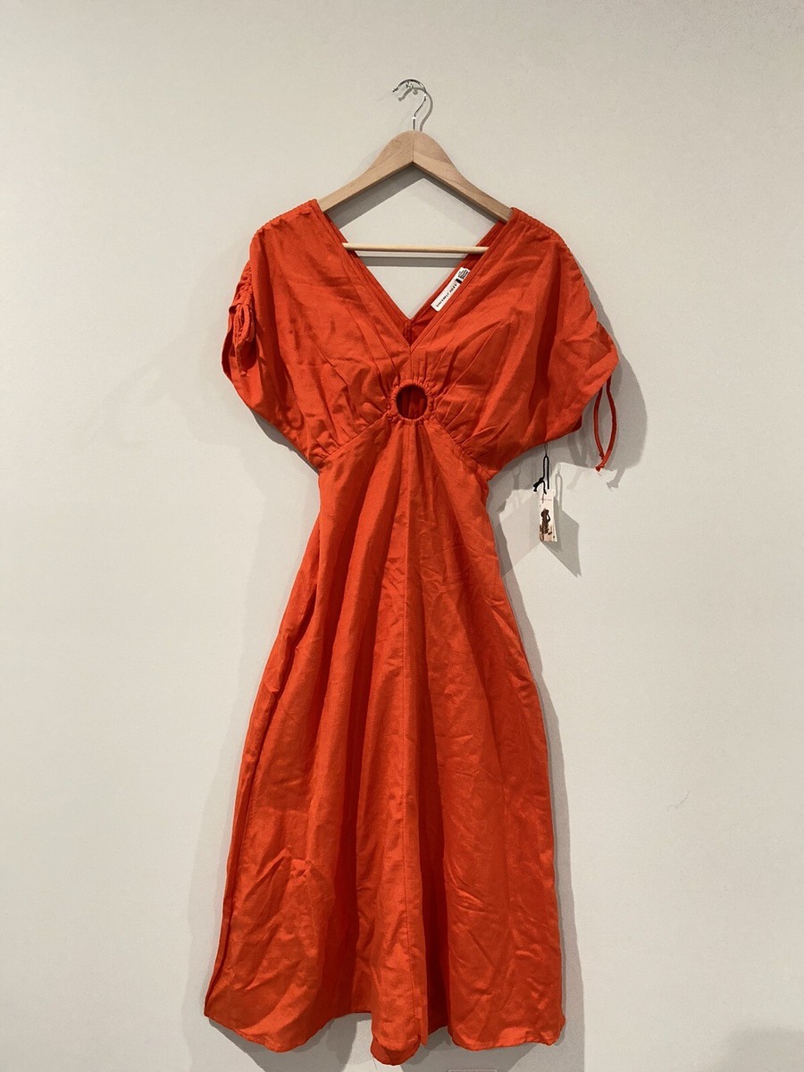 Sincerely Jules Womens Maxi Orange Dresses Size Extra Small