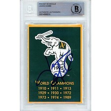 Jason Giambi Signed 1995 Oakland Athletics Pocket Schedule BAS Slabbed MLB Auto