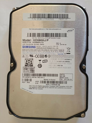 SAMSUNG. Model: HD080HJ/P. 80GB - Picture 1 of 2
