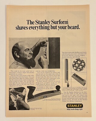 Stanley 1966 VTG Life Print Add 10.5X13.5 Mid Century Sureform Plane