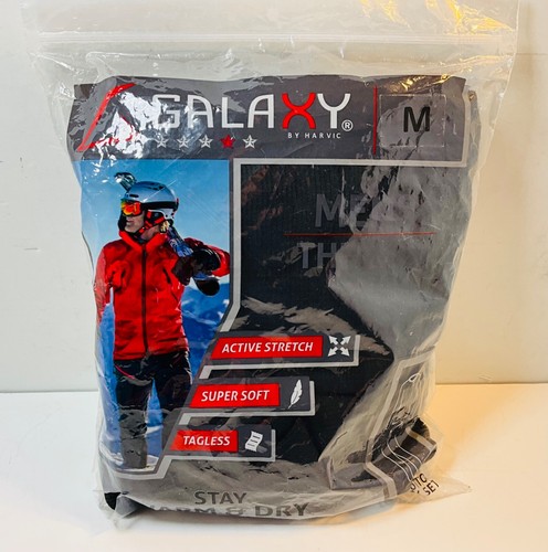 Galaxy by Harvic Men's Two-Piece Top & Bottom Thermal Set Black Size M