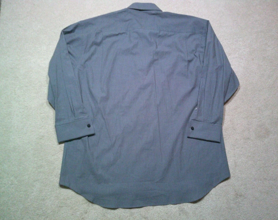 Christian Dior French Cuff Dress Shirt Mens 17 32-32 Blue Designer - Image 2 of 4