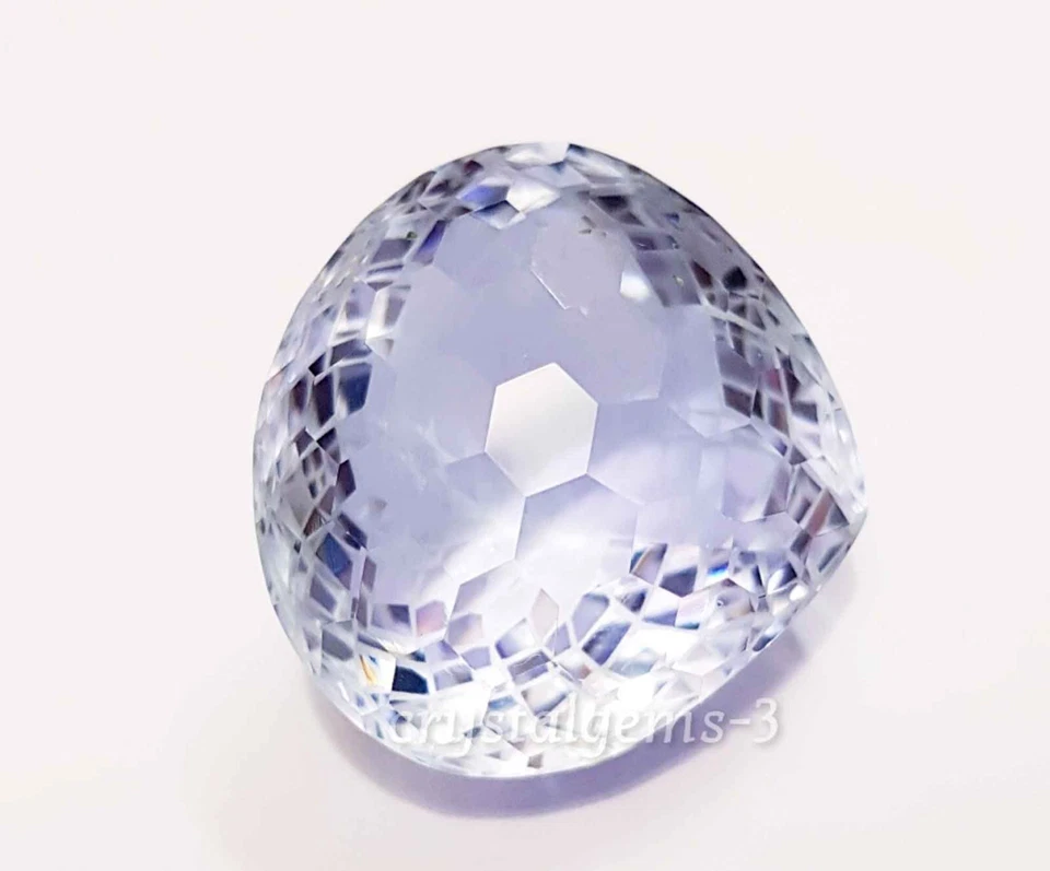 Loose Gemsone 90 Ct Bi-Color Purple Amethyst Heart Football Carving Cut Filled - Image 2 of 4