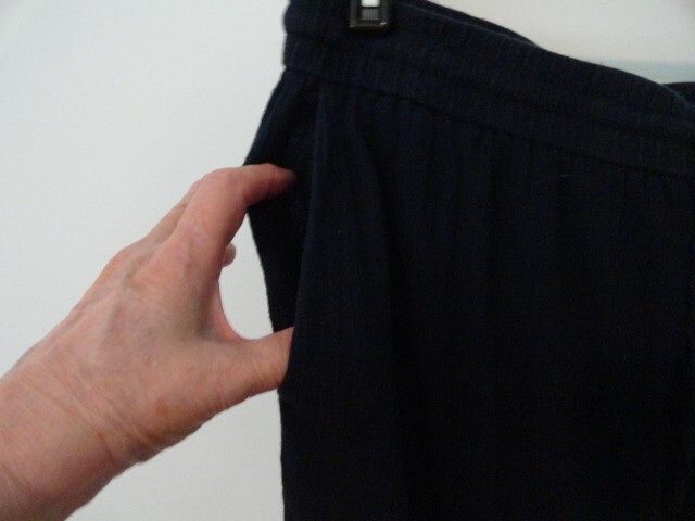 J CREW NAVY COTTON CRINKLE PULL ON PANTS LIGHTWEIGHT SIZE M
