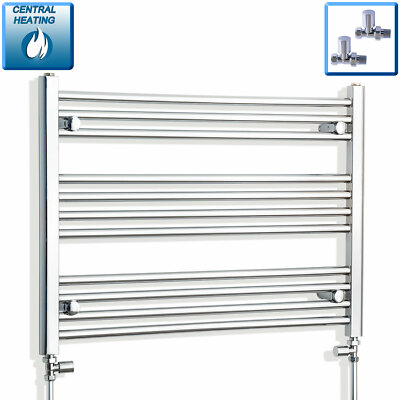 600 mm High 700 mm Wide Chrome Heated Towel Rail Radiator Bathroom Flat u0026  Curved | eBay