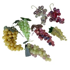 7 Grapes Clusters Wine Lover Decor Artificial Faux Plastic Rubber Fruit Lot
