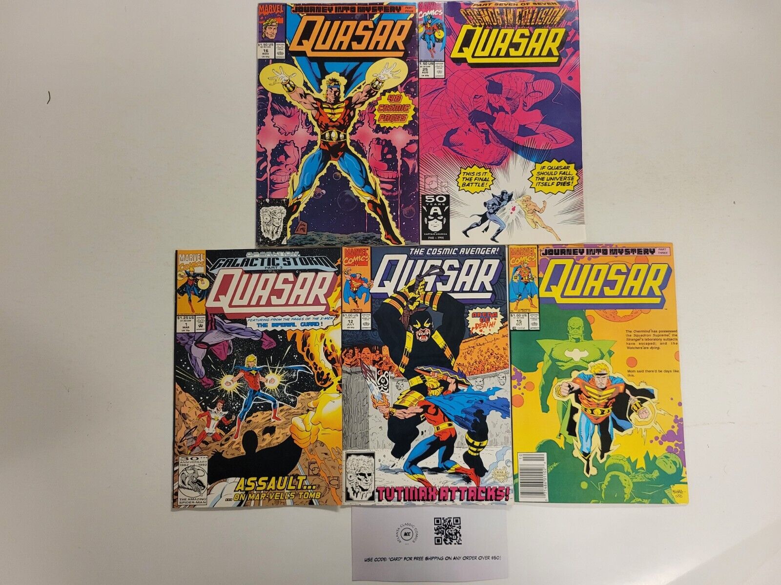 5 Quasar Marvel Comic Books #1 12 15 16 25 40 TJ19