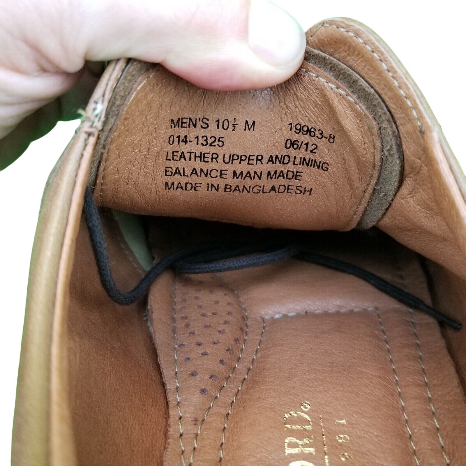 SAOLA Scarpe eleganti STAFFORD TAN Oxford pelle punta cappuccio uomo 10 5M casual comode derby