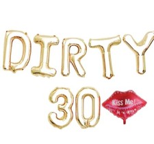 Dirty 30 Foil Balloons 16" Birthday Theme Party Decoration 30th Happy Birthday