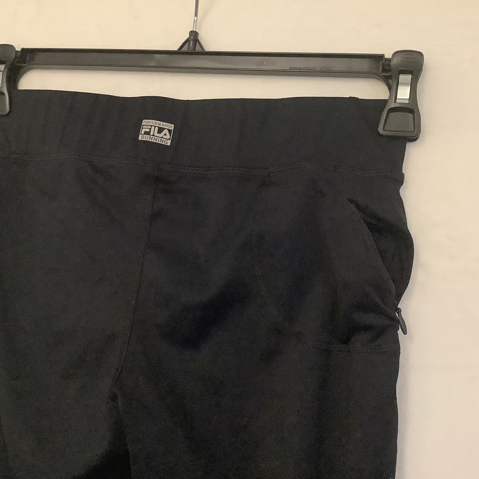 Leggings da corsa sportivi FILA nero argento logo donna taglia S tasca molto carina