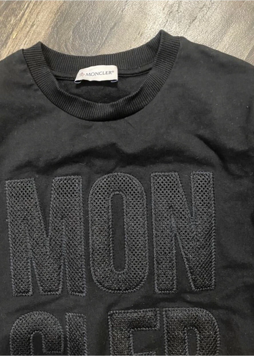 Felpa Moncler grande logo nera 10 anni 140 cm XXS