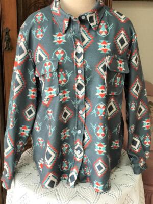 Ladies Long Sleeve Shirt Jacket Indian Pattern Design Misslook