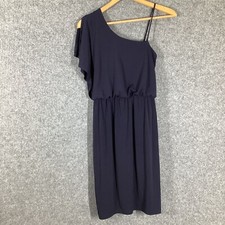 Enfocus Studio Dark Navy One Shoulder Evening Party Mini Dress Womens Size 8
