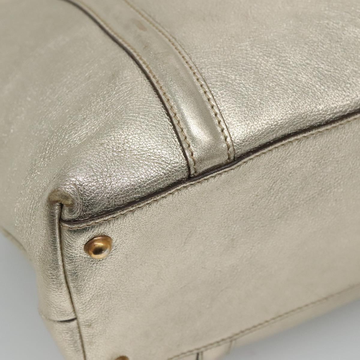 ALLAROUNDxlynch.悠介COLLABORATIONminipouch GUCCI Interlocking Tote Bag Leather Gold 162094 Auth KD453