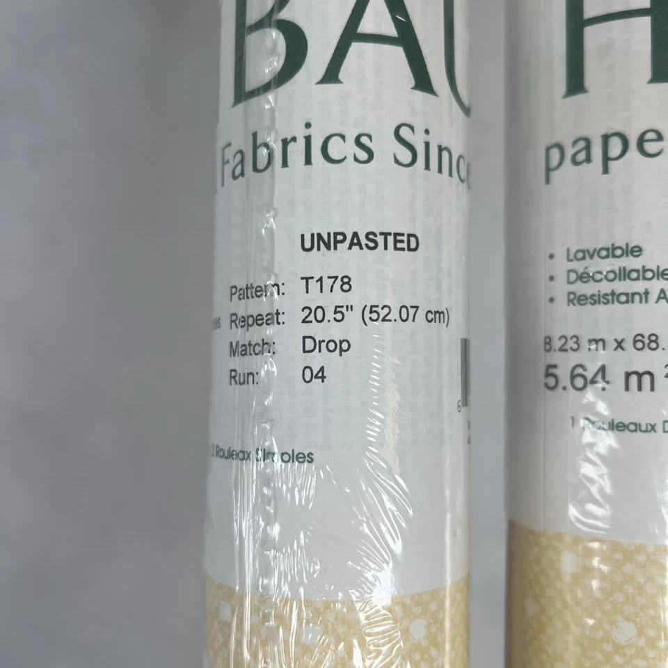 2 Rolls Thibaut Pluckemin T178 Yellow Dot Wallpaper Factory Sealed Unpasted - Image 3 of 4